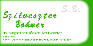 szilveszter bohmer business card